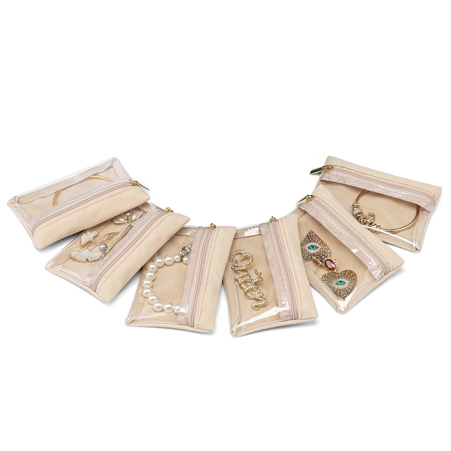 Sliffy Travel Jewellery Organizer with 6 Zipper Pouches